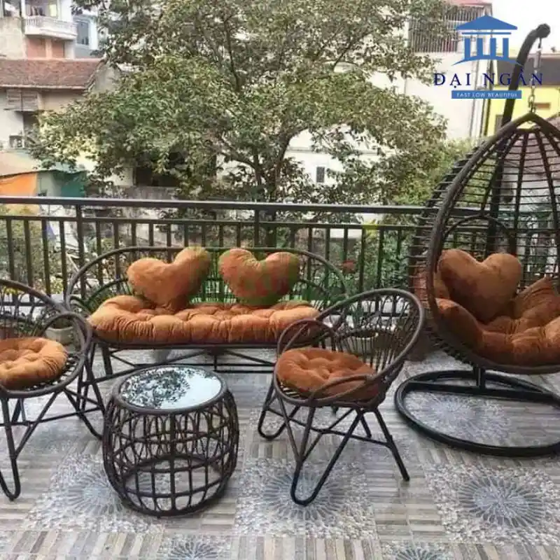 Bàn ghế ban công mây nhựa