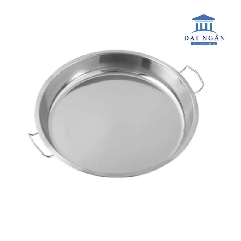 Khay inox tròn có tay cầm 24cm