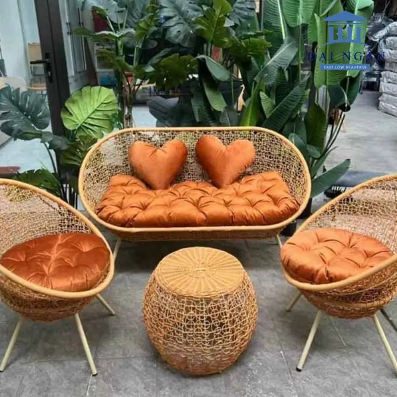 Bộ bàn ghế mây nhựa Kobe