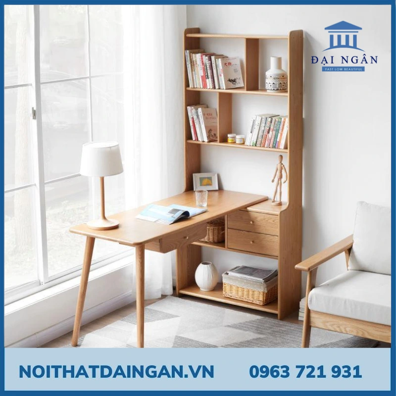 25 mẫu bàn học gỗ thông đẹp, giá tốt, dễ phối nội thất