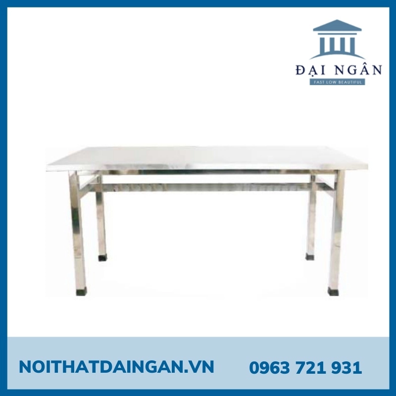 Bàn inox chữ nhật chân cố định
