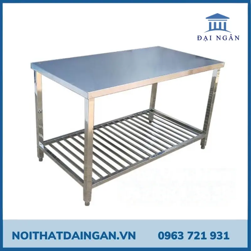 bàn inox có 1 kệ song