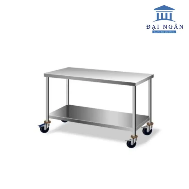 bàn inox có bánh xe