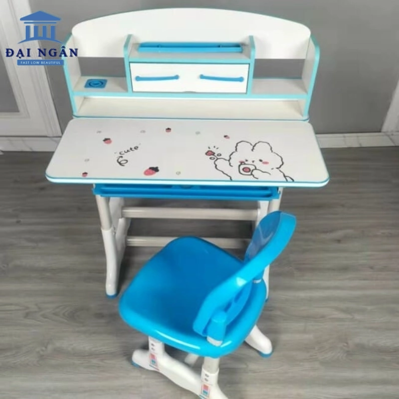 mẫu bàn học sinh có giá sách bằng nhựa