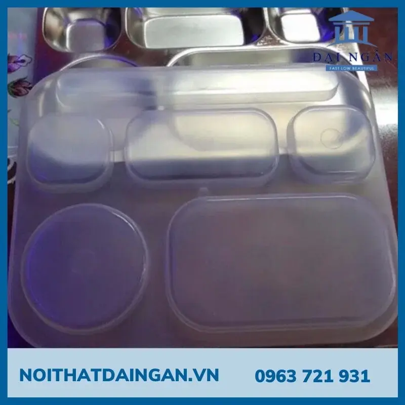 khay cơm inox 5 ngăn có nắp