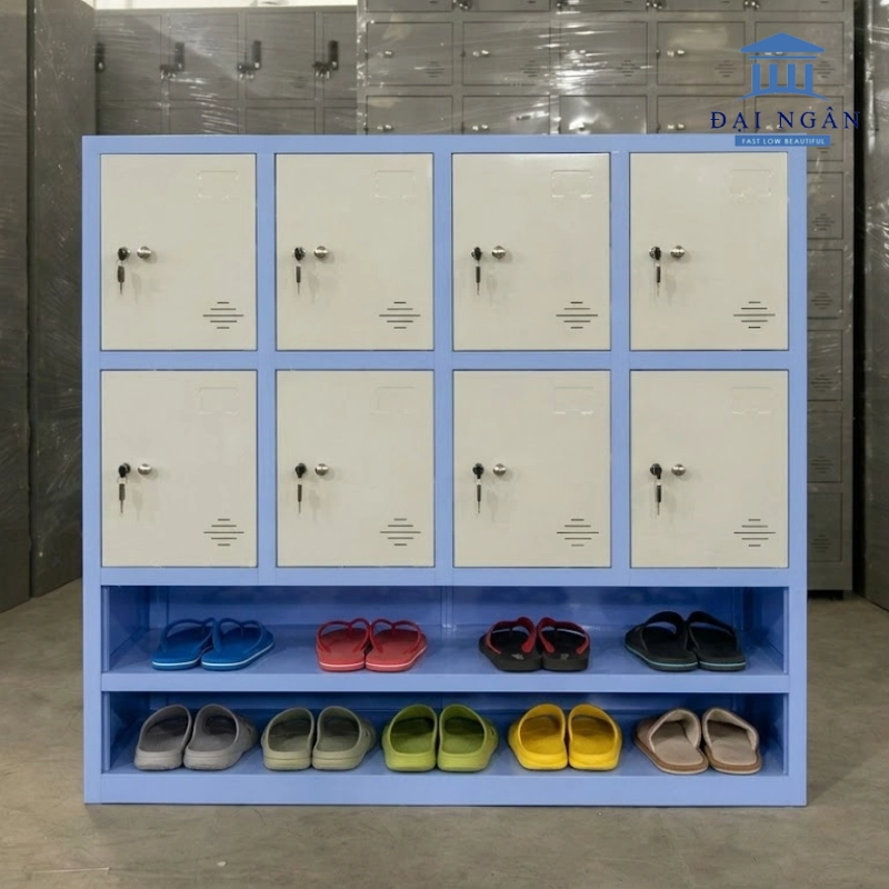 tủ locker 8 cánh có kệ dép tủ locker 8 cánh có kệ dép