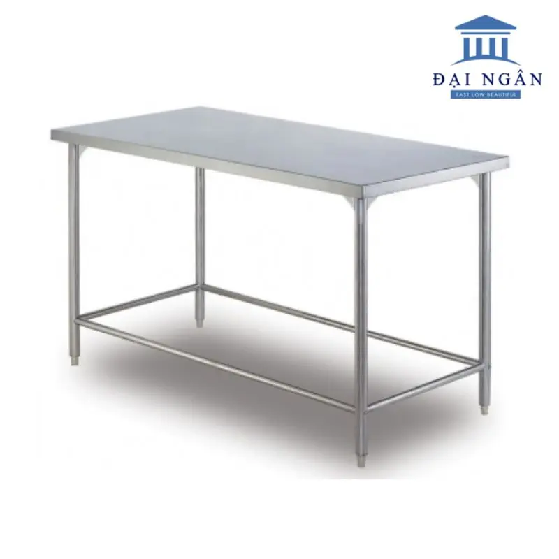 9+ mẫu bàn inox 1 tầng có nan dưới và thành