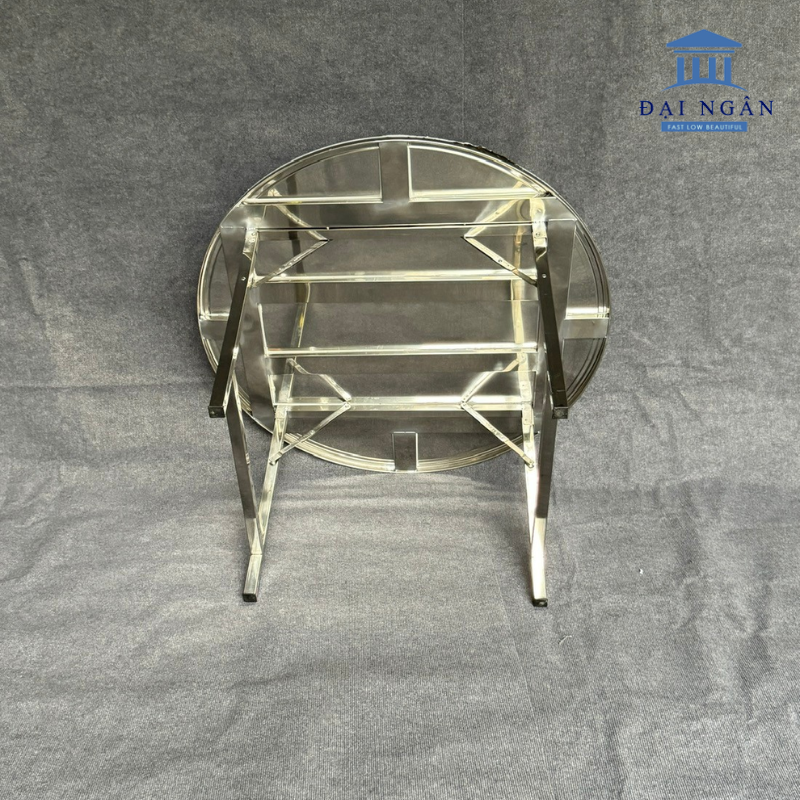 Bàn tròn inox chân kiểu thái