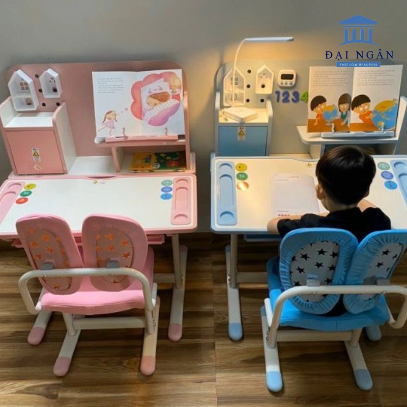 bàn học chống gù có đồng hồ