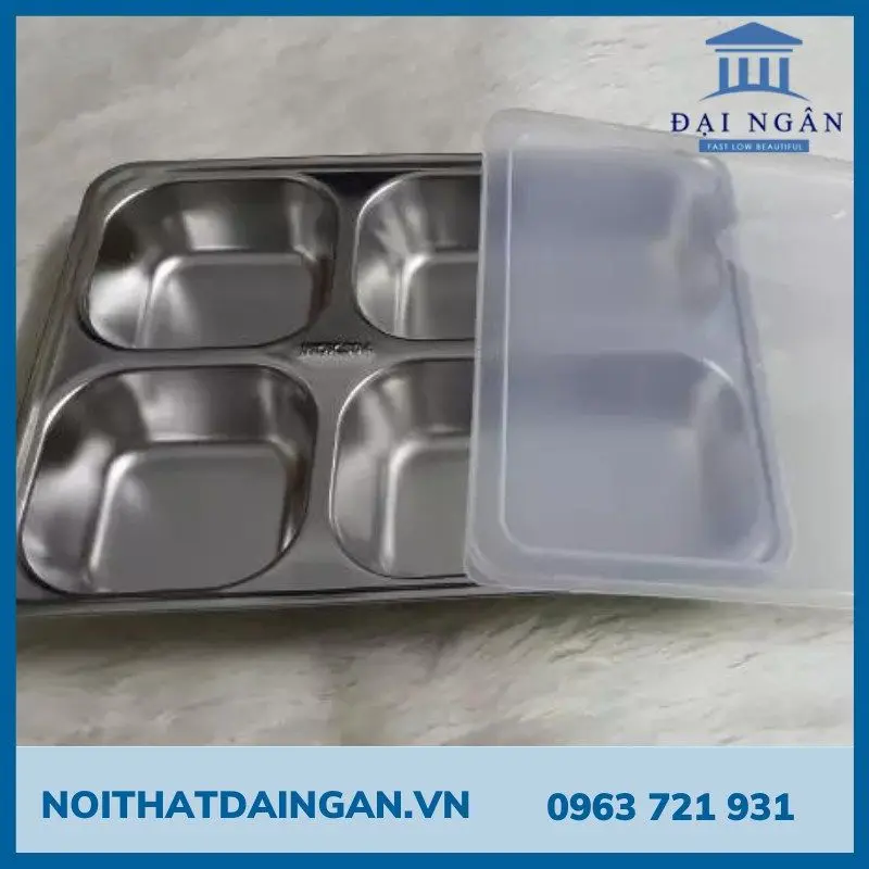Hộp cơm chia ngăn inox văn phòng giữ nhiệt, nhiều ngăn