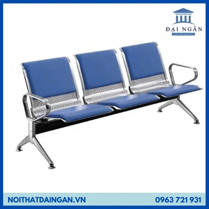 Ghế băng chờ inox 3 chỗ lót nệm BCN03