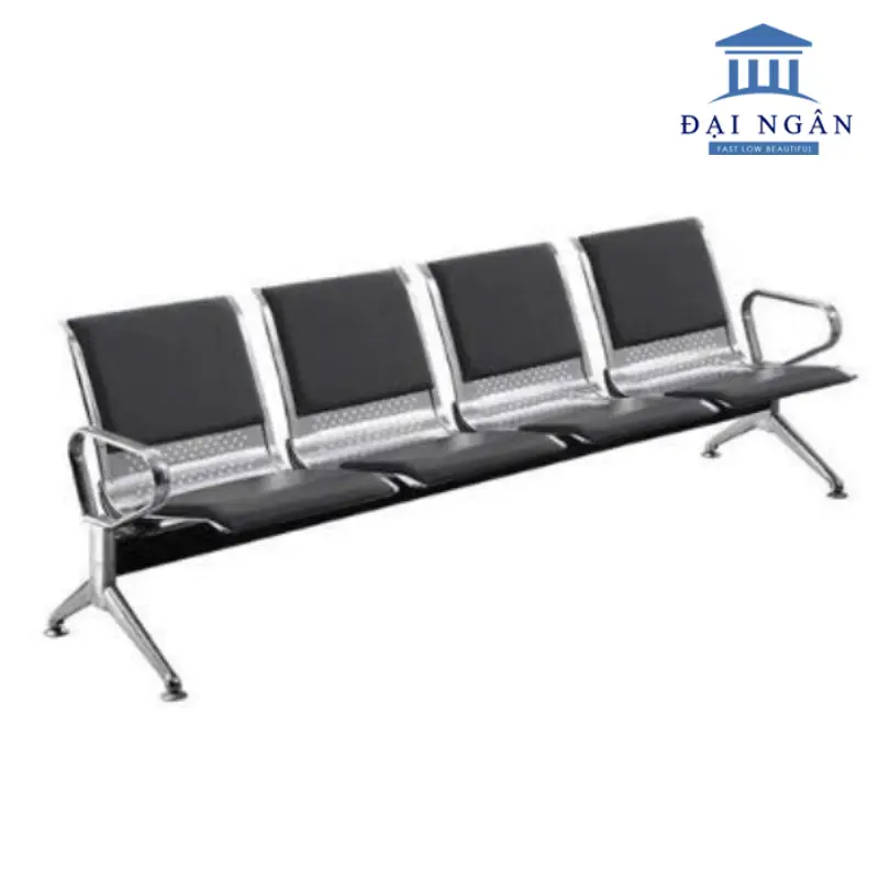 Ghế băng chờ si mạ 4 chỗ có nệm BCN041