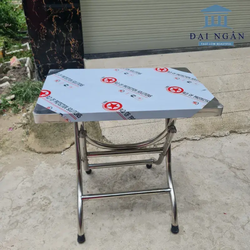 Bàn inox 430 chữ nhật 500mm x 800mm chân cao