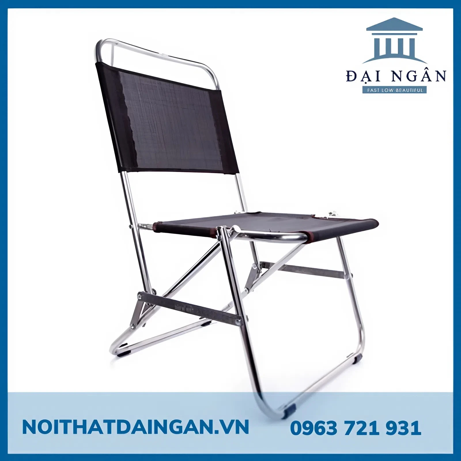 Ghế vải xếp bằng inox