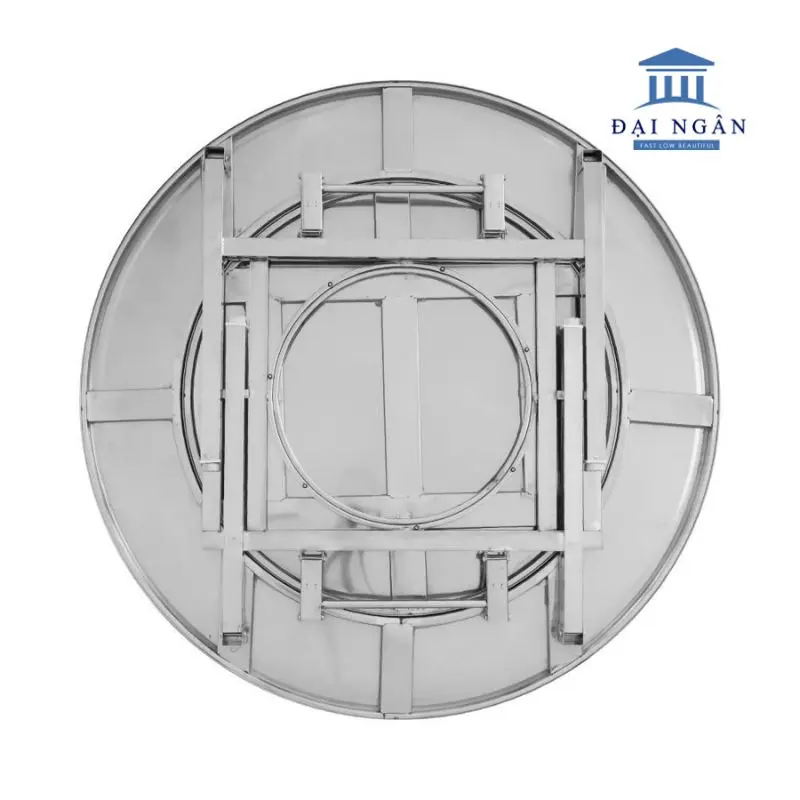bàn tròn inox xoay 360 độ