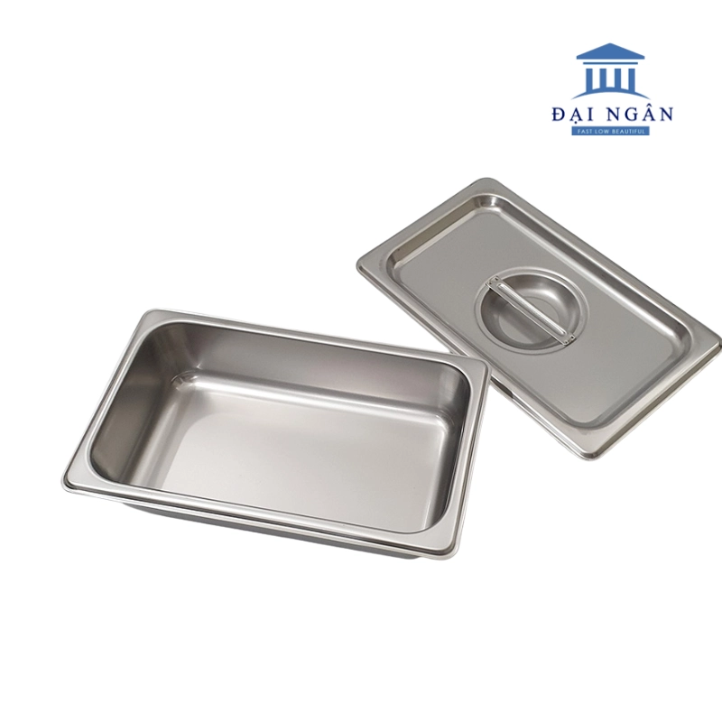 Khay inox GN 1/4 có nắp, độ dày 0.8 mm