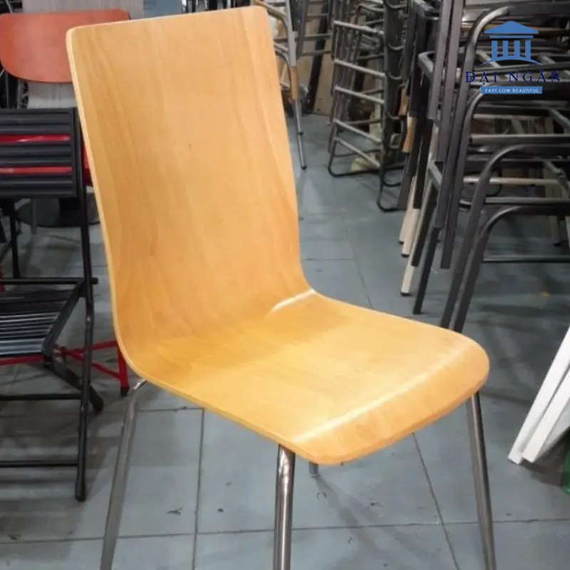 ghế inox mặt gỗ