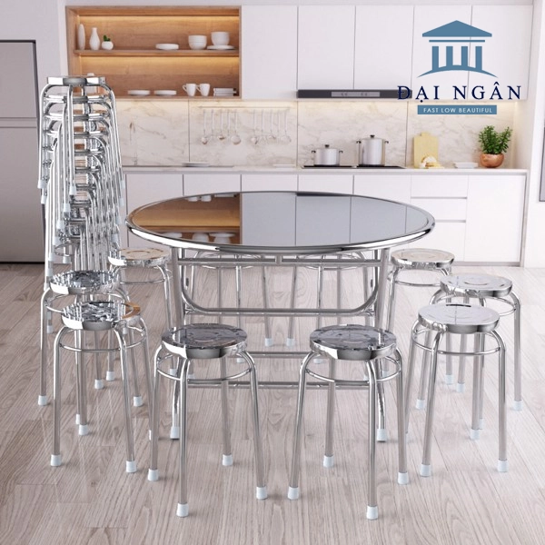 Bàn Inox Quán Nhậu: [N+] Mẫu Bàn Ghế Inox Chân Cao, Giá Rẻ, Bền Bỉ