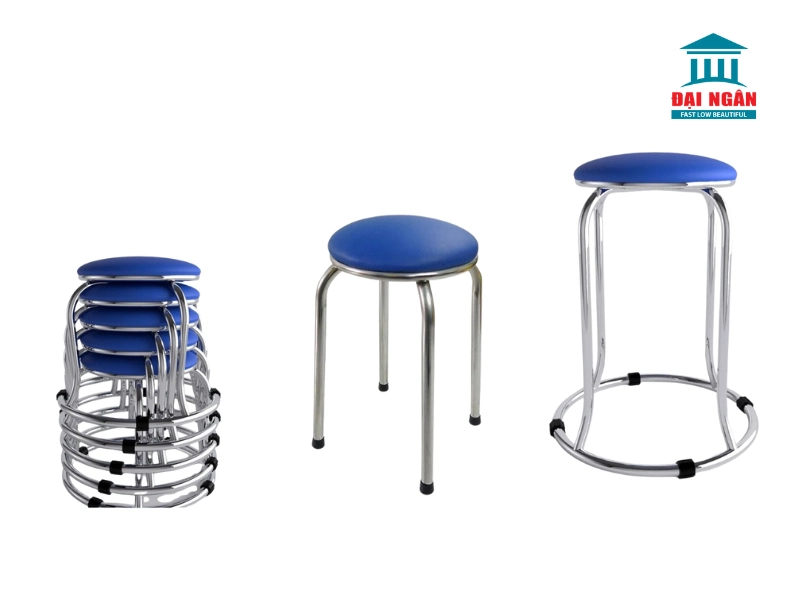 ghế đôn nệm inox thấp
