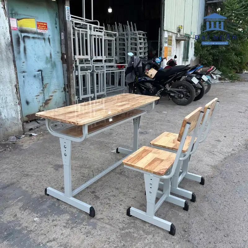 Bàn ghế học sinh tăng chỉnh 02 chỗ