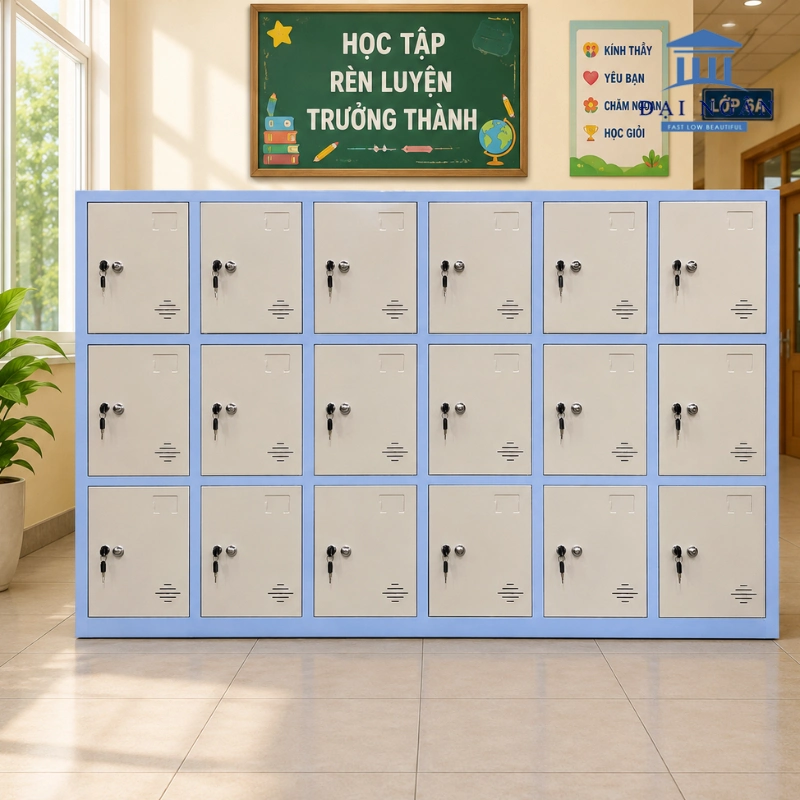 Tủ locker 18 cánh ngang Tủ locker 18 cánh ngang