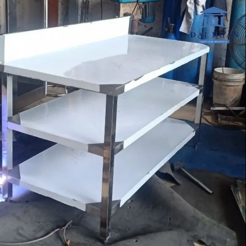 bàn inox 3 tầng