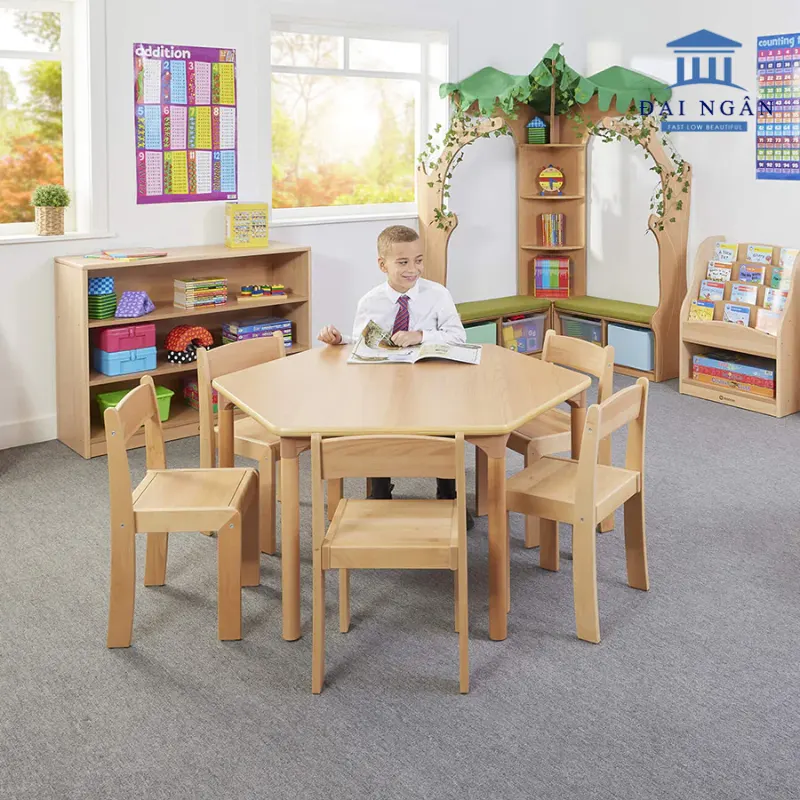 Bàn ghế góc xếp hình mầm non