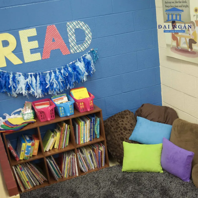 Bàn ghế góc đọc sách mầm non