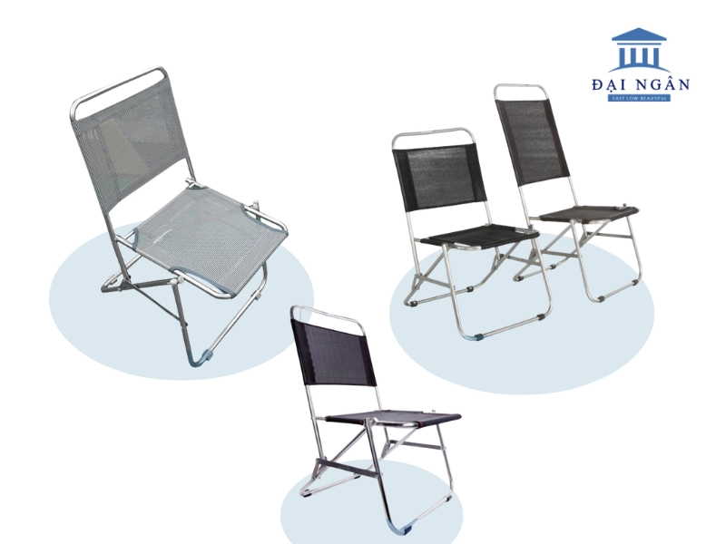 ghế dù xếp inox mini