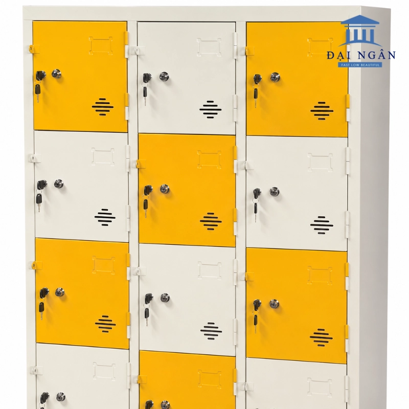 tủ locker 18 ngăn màu đa sắc