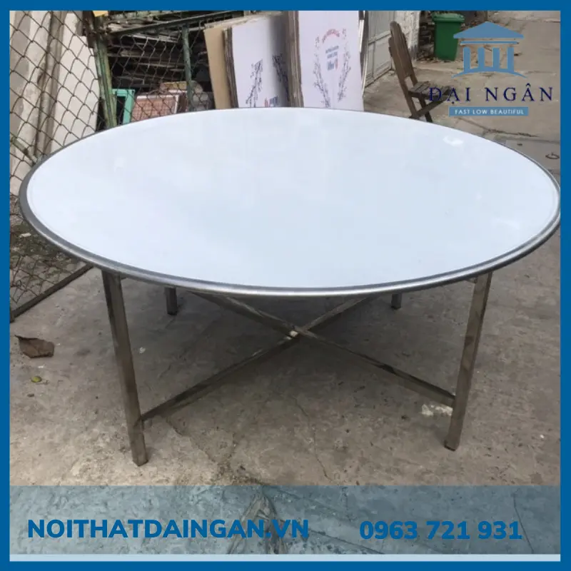 Kích thước bàn tròn inox cao cấp chống gỉ sét là bao nhiêu
