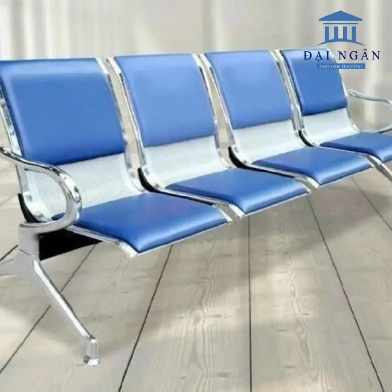 Ghế băng chờ si mạ 4 chỗ có nệm BCN041
