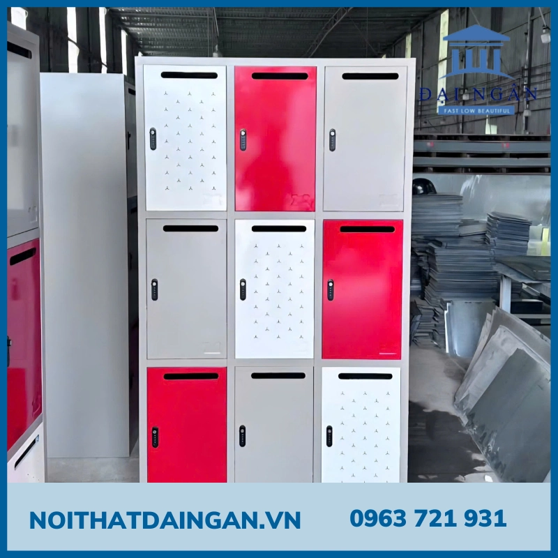 Tủ locker 9 ngăn khóa số Tủ locker 9 ngăn khóa số