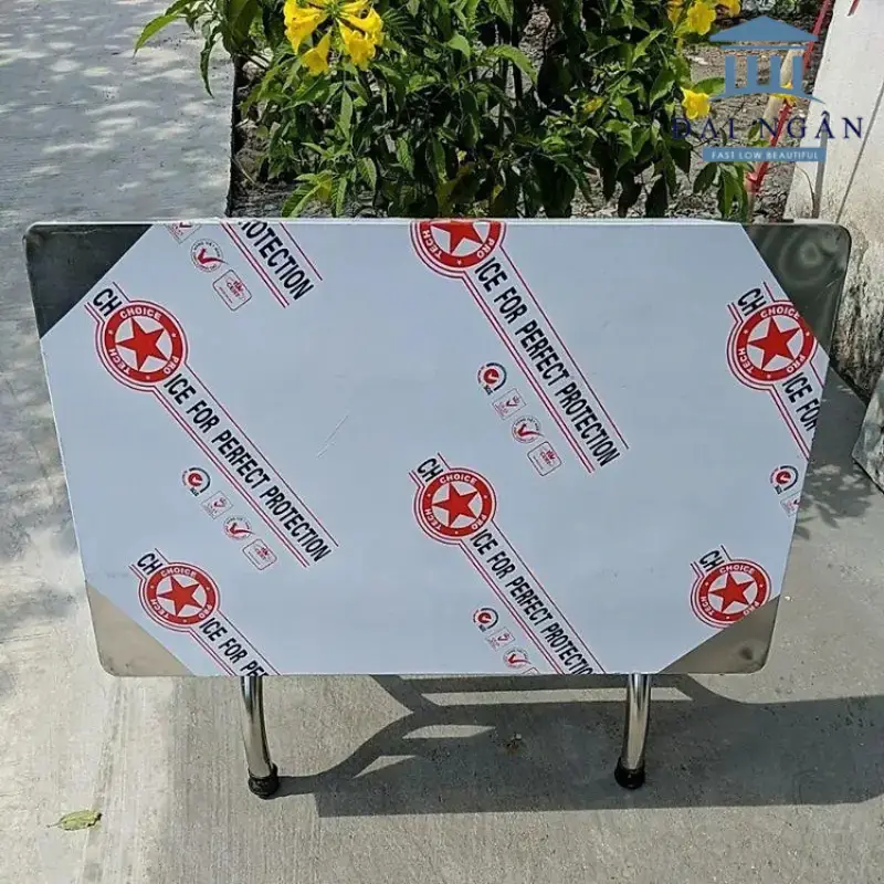 Bàn ăn inox xếp gọn