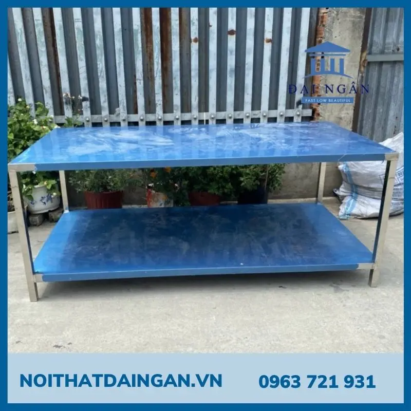 bàn inox có kệ
