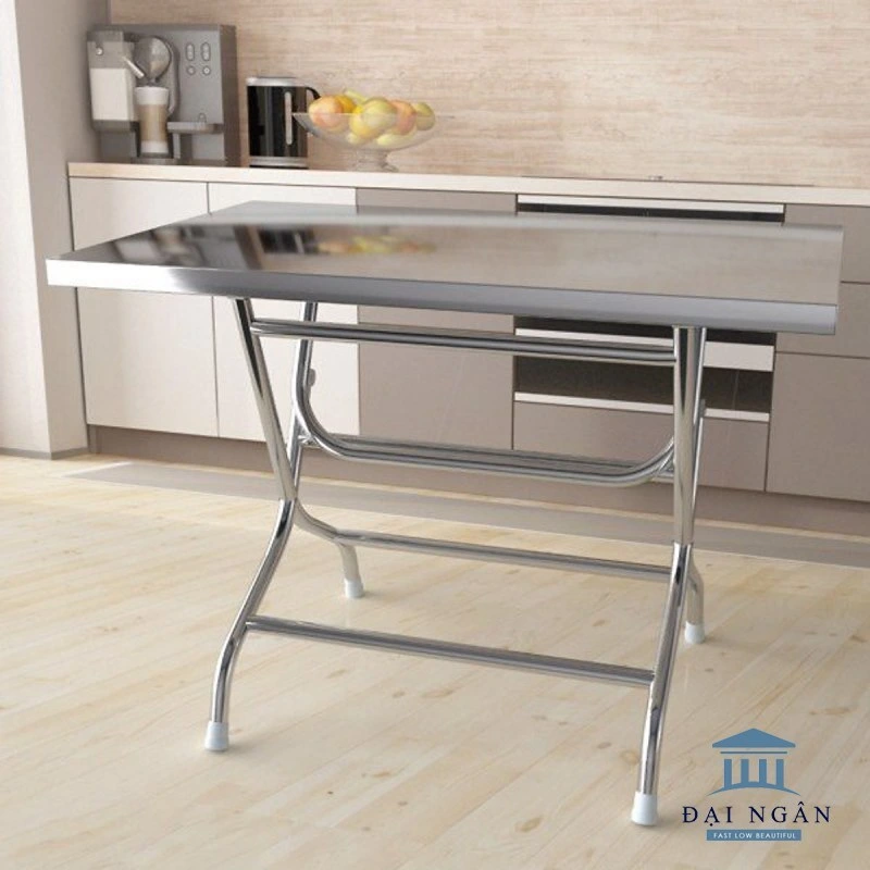 bàn inox xếp chữ nhật