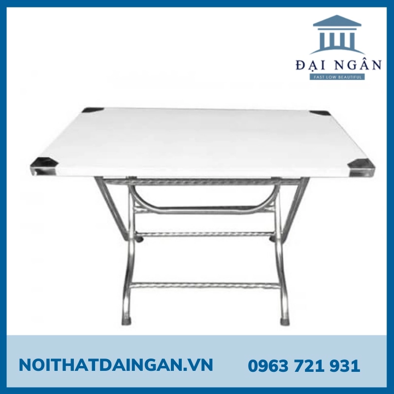 Bàn vuông 60x100cm inox 201