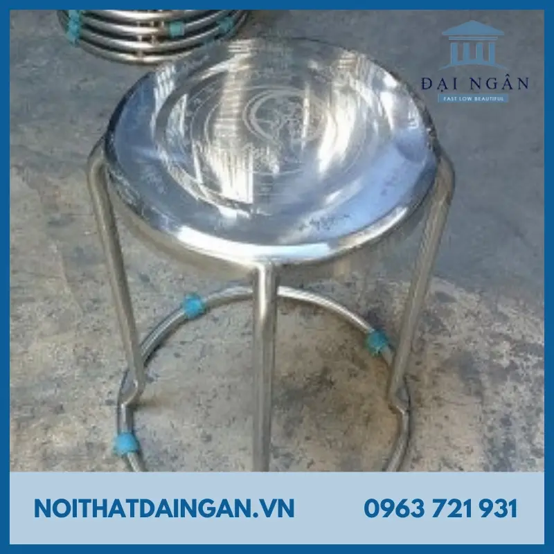 bàn ghế tròn inox 304