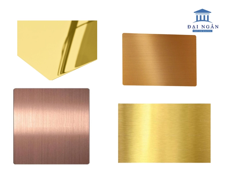 Các loại bề mặt inox mạ vàng phổ biến trên bàn trà