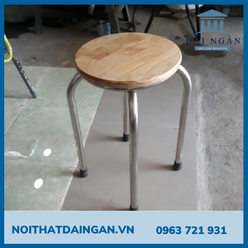 Ghế gỗ chân inox Ghế gỗ chân inox