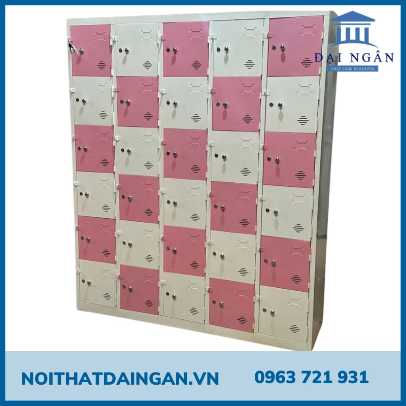 Tủ locker 30 ngăn phối màu 