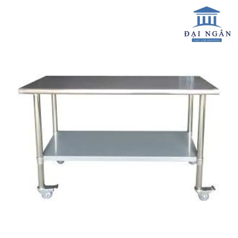 Bàn inox có bánh xe: bàn đẩy thức ăn tiện lợi