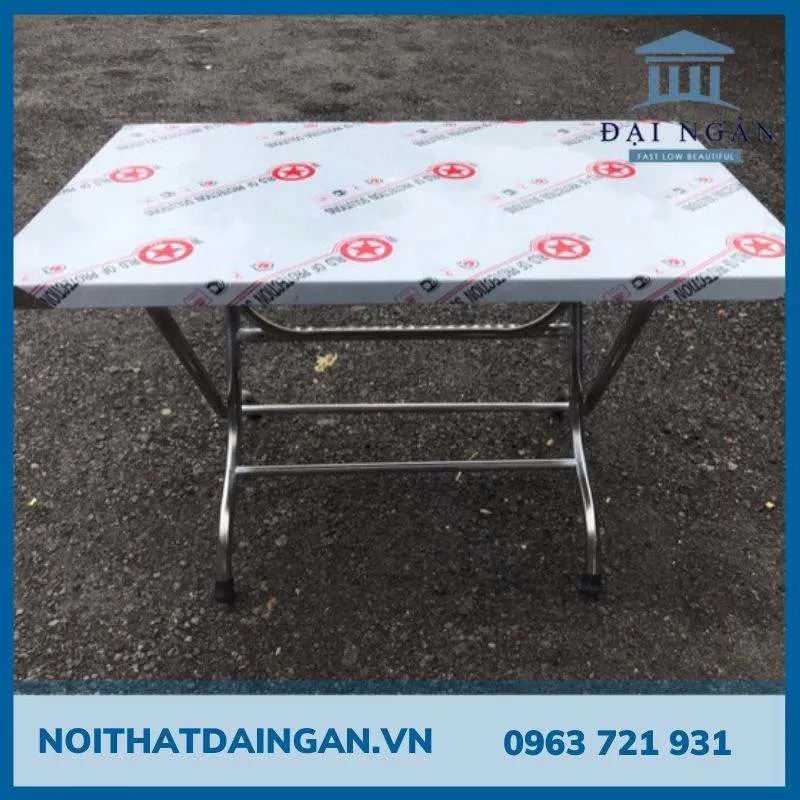 bàn inox chữ nhật thấp