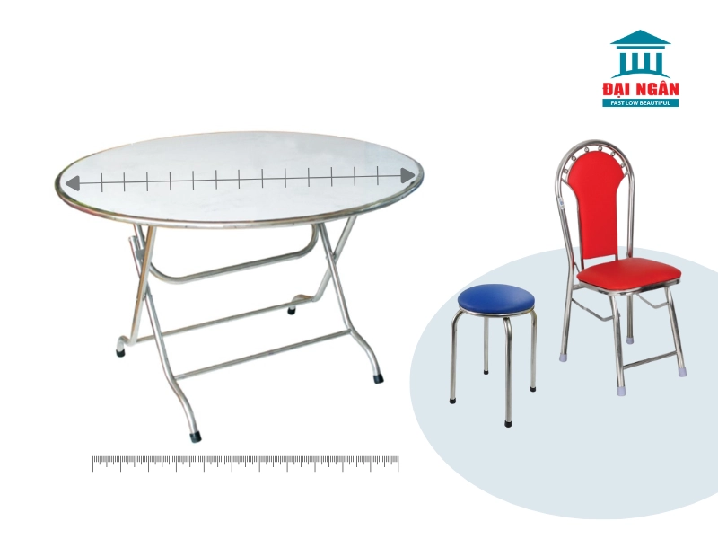bàn tròn inox 12 người
