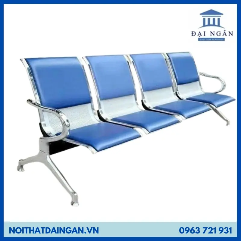 Ghế băng chờ si mạ 4 chỗ có nệm BCN041