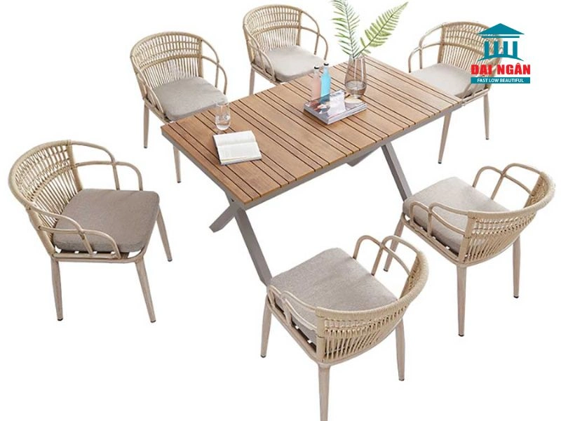 Bộ bàn ăn ngoài trời 6 ghế