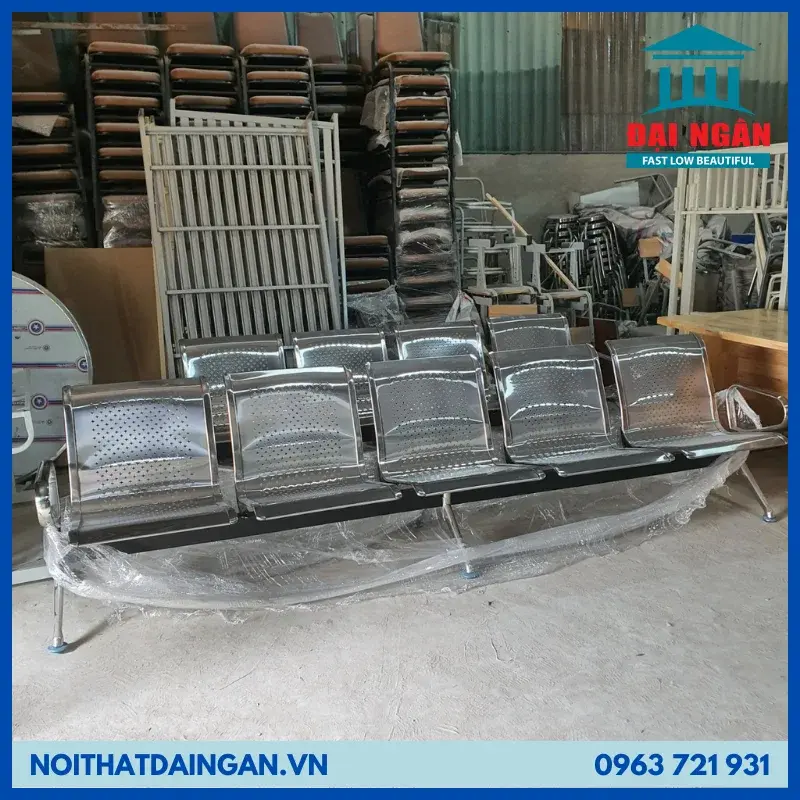 Ghế băng chờ bằng inox 5 chỗ GCI 09