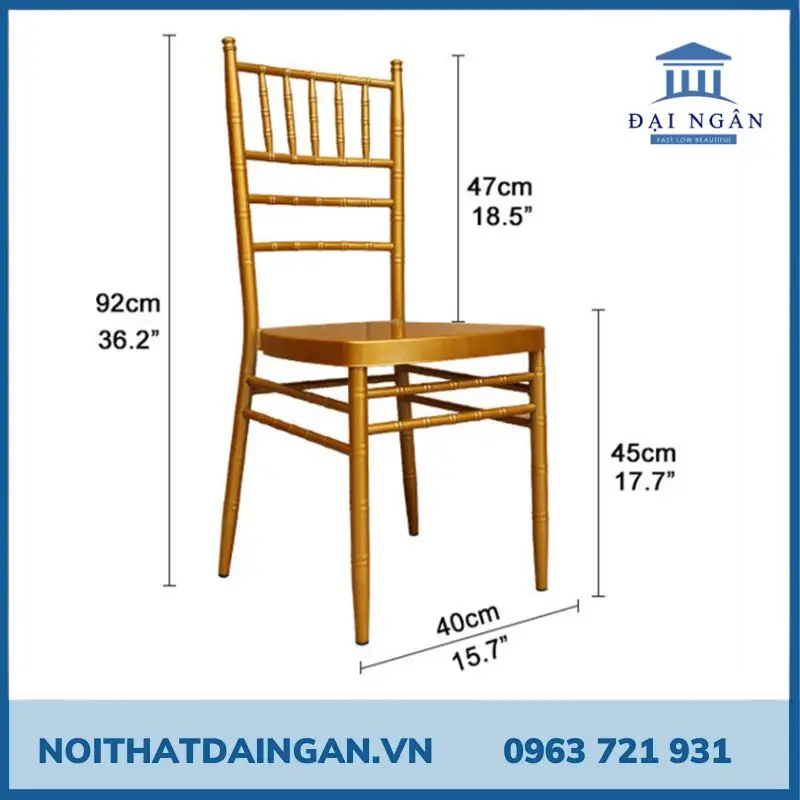 Kích thước ghế Tiffany chuẩn cho bàn nhà hàng tiệc cưới