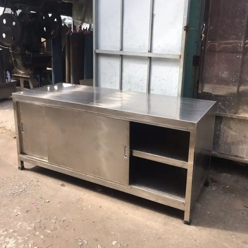 bàn inox chữ nhật 1m4