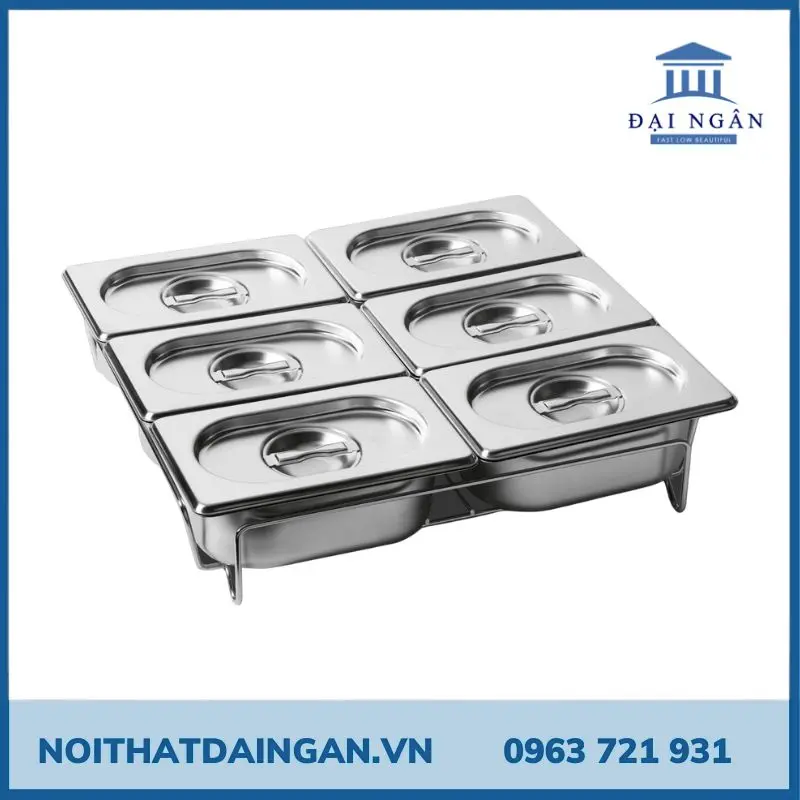 Thùng đá inox có khay topping giữ nhiệt loại 6, 10, 12 khay